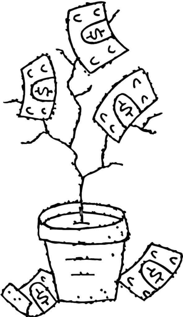 Money Tree Coloring Page
