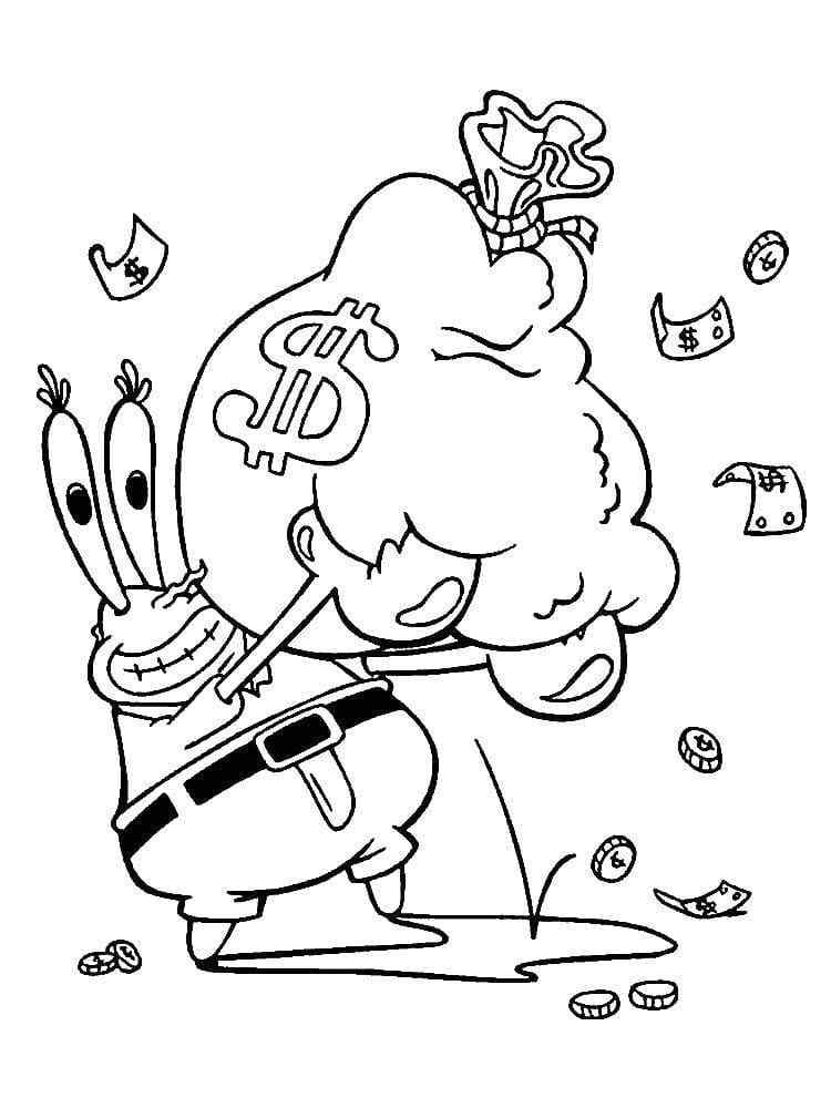 Counts His Income Coloring Page