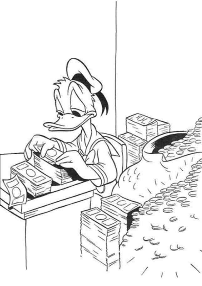 Rich Duck Donald Duck Coloring Page