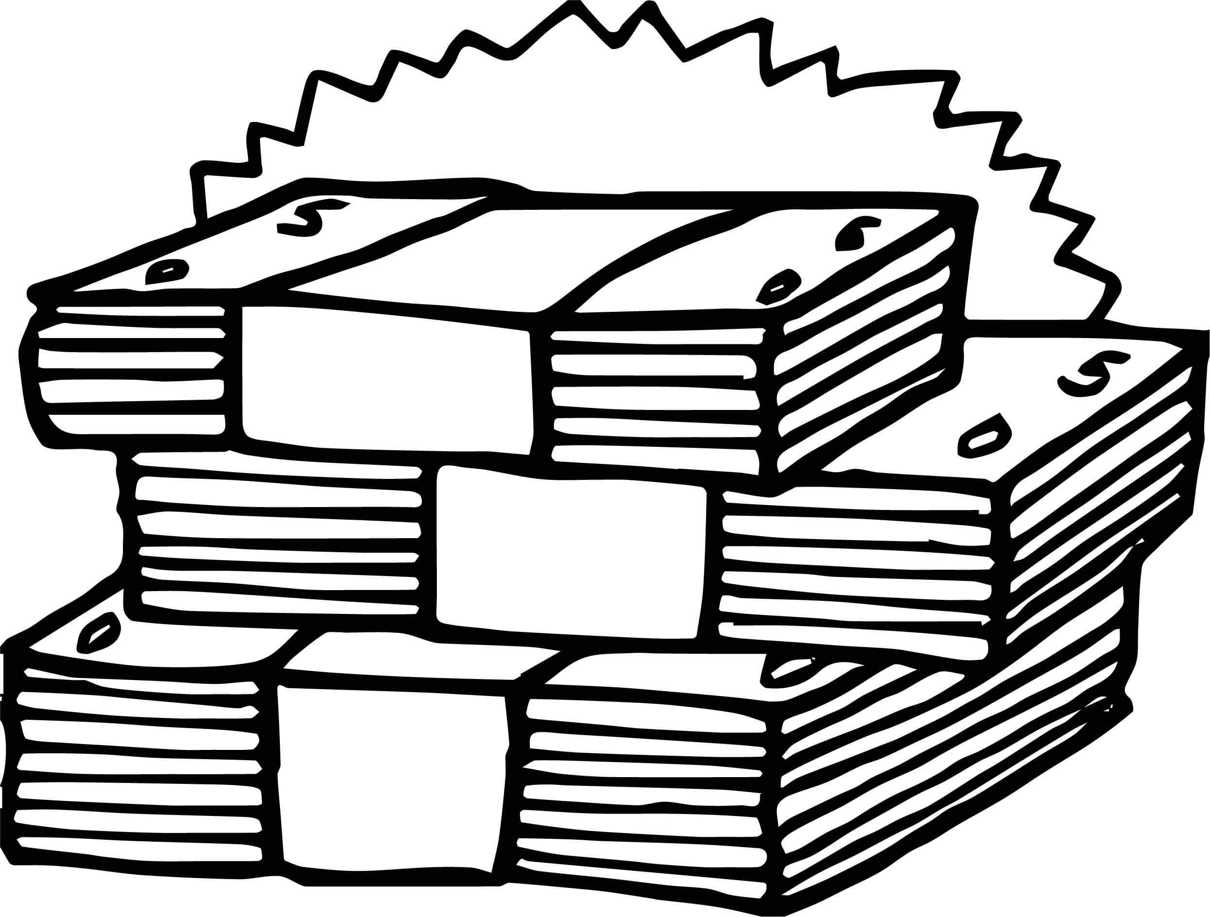 Shine From A Stack Of Money Coloring Page