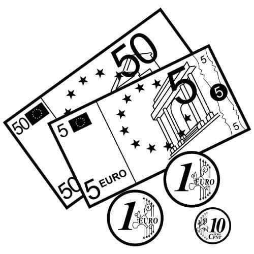 New Stacks Of Euros Coloring Page