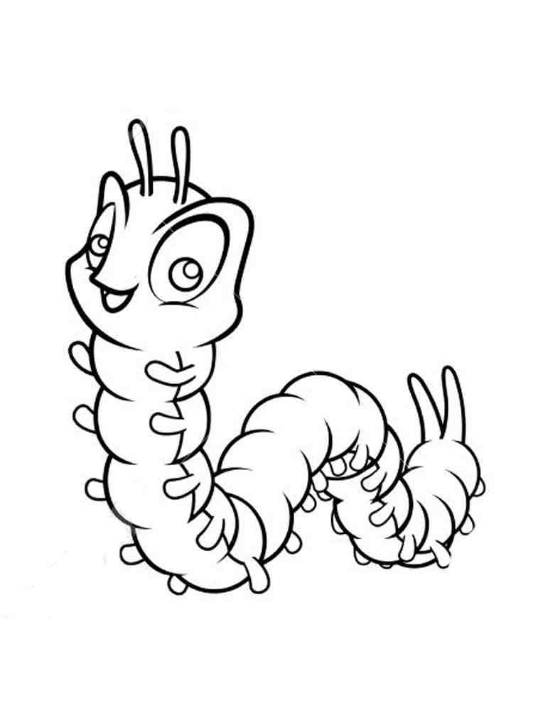 The Caterpillar Feeds Mainly Coloring Page