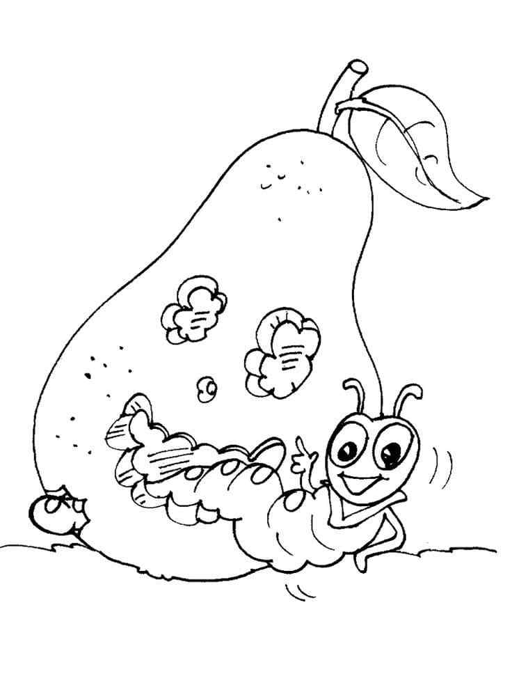 The Contented Insect Ate The Pear Coloring Page