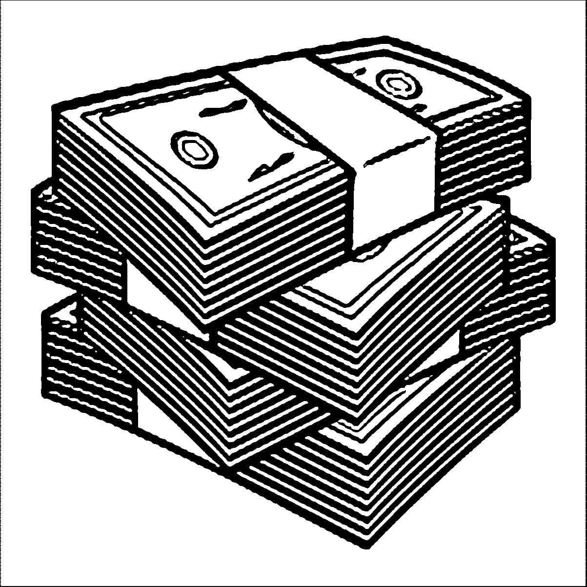 A Large Amount Of Money Coloring Page