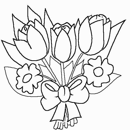 Printable Tulip For Kids Coloring Page