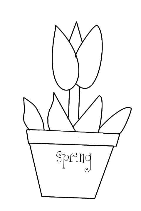 Tulip In Spring Coloring Page