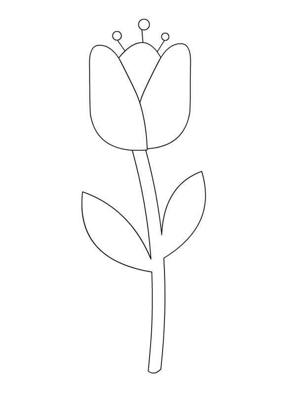 Cute Tulip Coloring Page