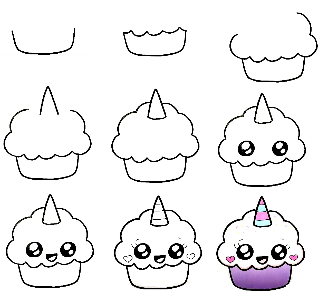 how to draw cupcake
