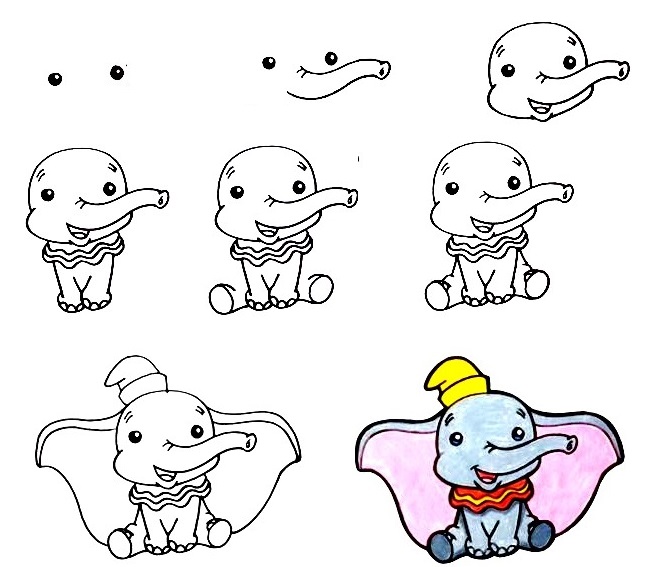 how to draw dumbo
