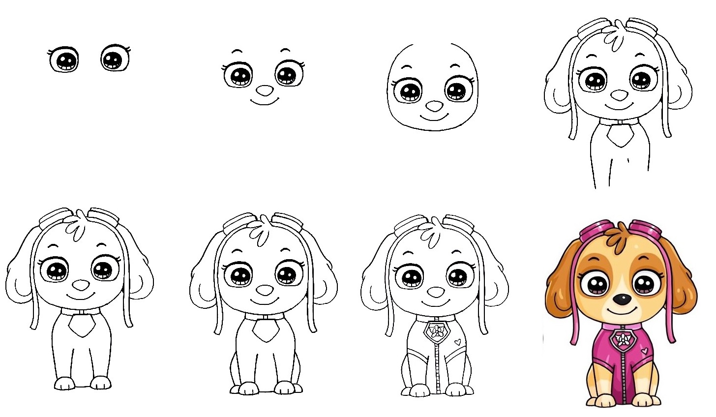 How To Draw Skye From Paw Patrol The Details Instructions
