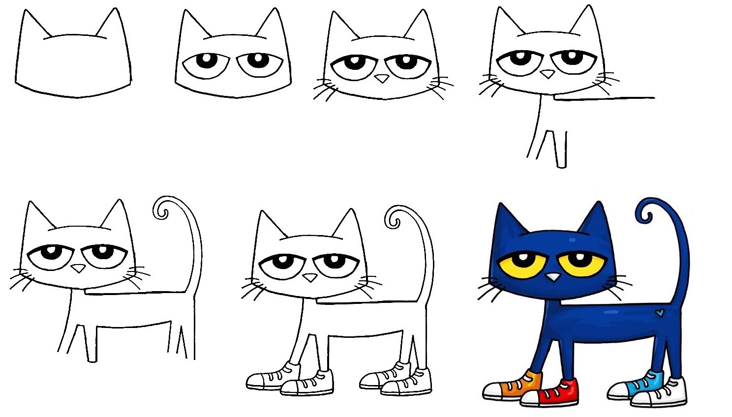 how to draw pete cat