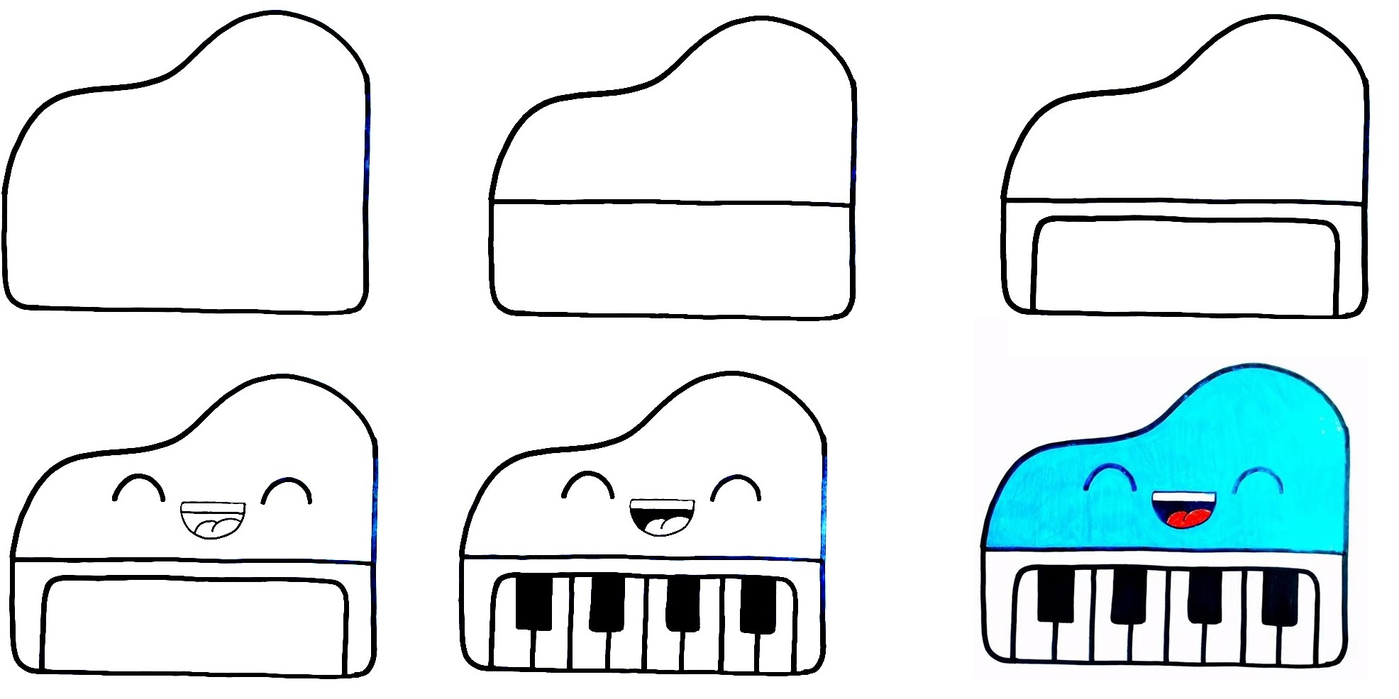 how to draw piano