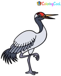 Crane Bird Drawing Is Complete In 9 Easy Steps Coloring Page