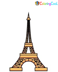 The Eiffel Tower Drawing Is Complete In 6 Easy Steps Coloring Page