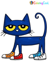 Pete The Cat Drawing Is Created In 7 Steps Coloring Page