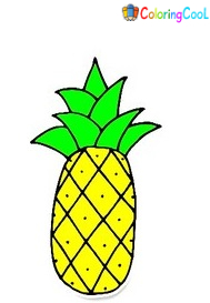 How To Draw A Pineapple  – The Details Instructions Coloring Page