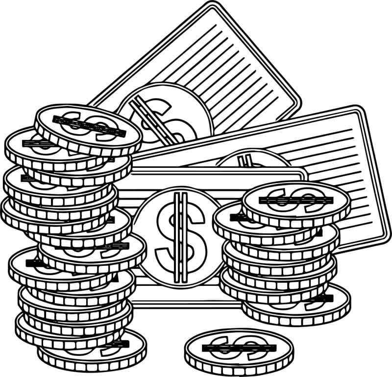 Many Coins Coloring Pages - Coloring Cool