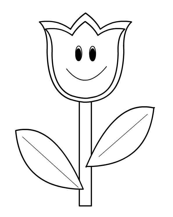 Smile Tulip Coloring Page