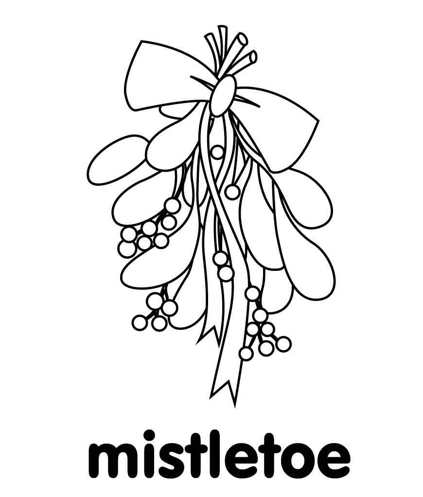 Newest Christmas Mistletoe Coloring Page