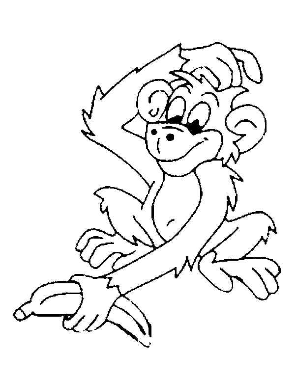 Monkeys With Banane Coloring Page