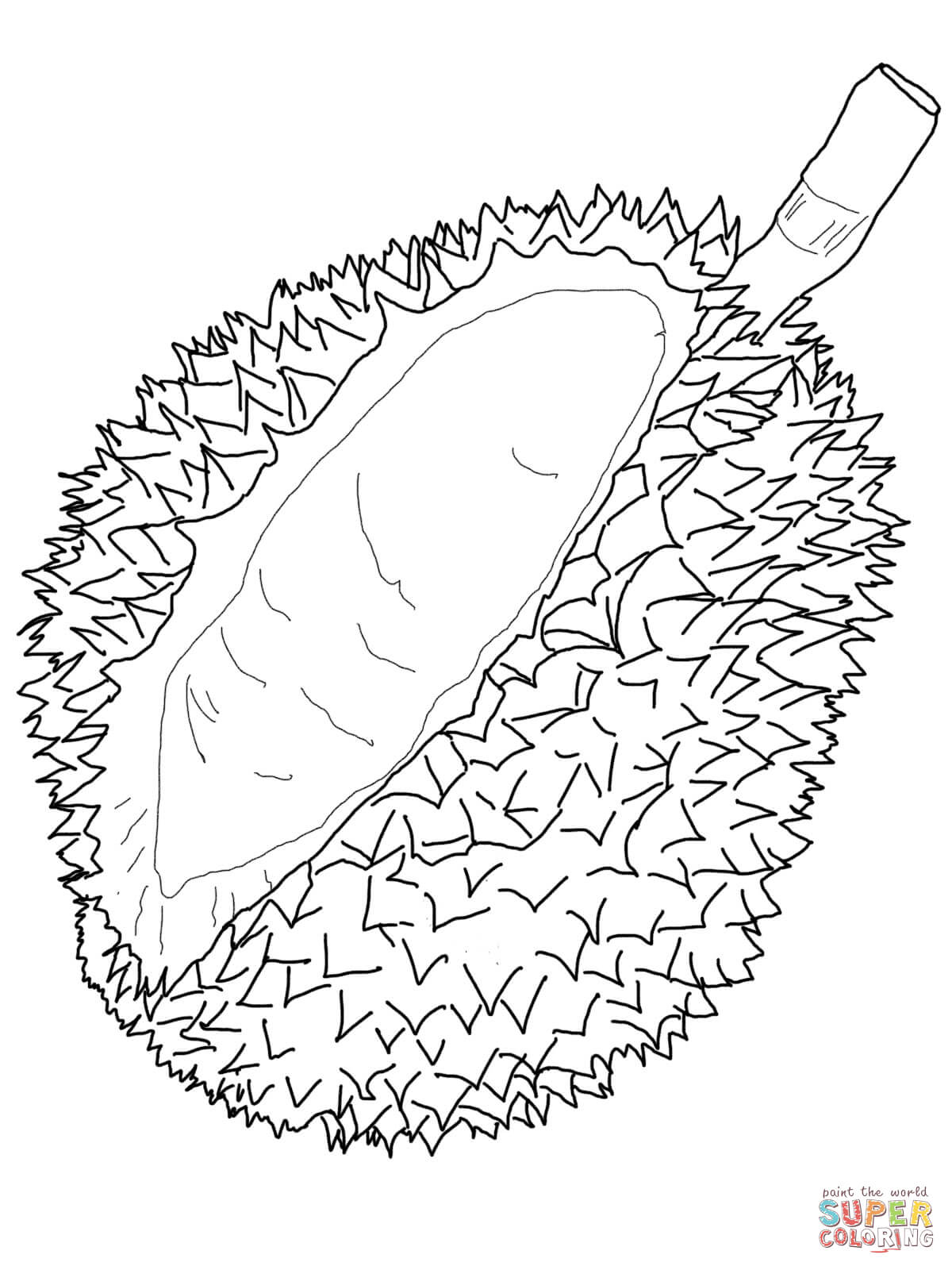 Durian Fruit Coloring Page