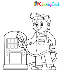 Gas Station Coloring Pages