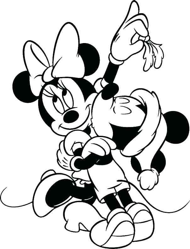 Mickey Mouse Mistletoe Coloring Page