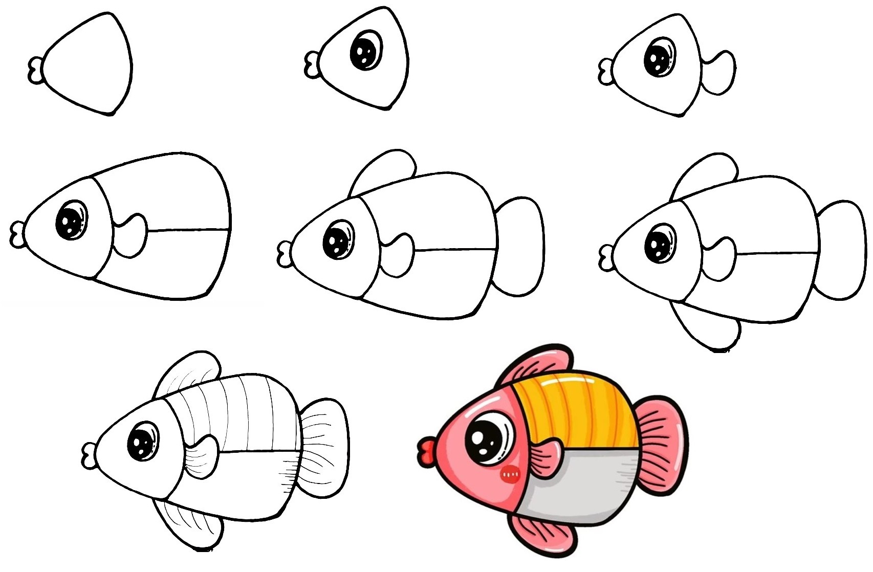 Sunfish Drawing Is Made In 8 Easy Steps