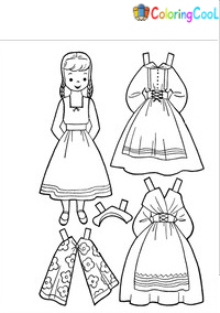 Paper Doll Template Coloring Pages