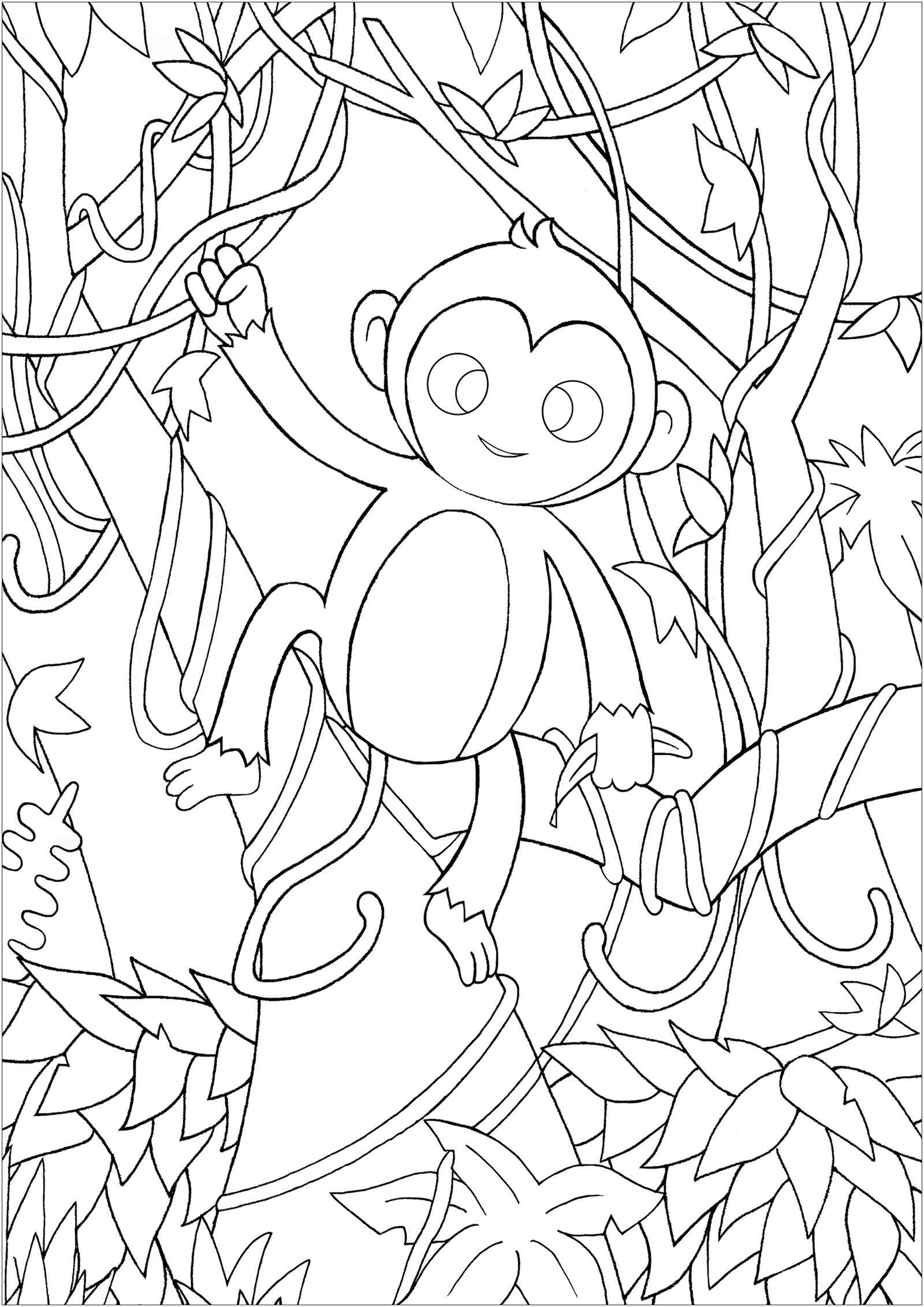 New Perfect Monkey For Kids To Print Coloring Page