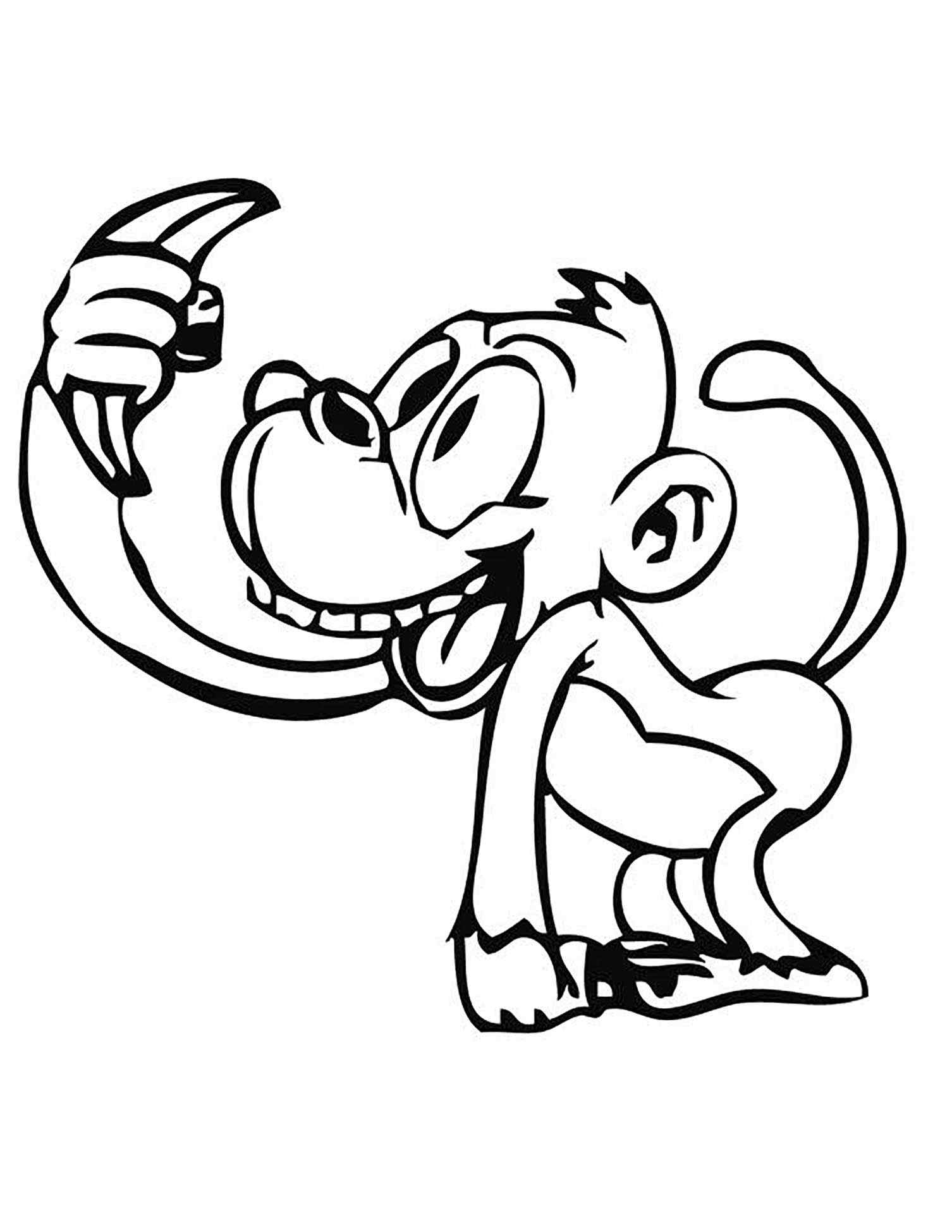 New Perfect Monkey For Kids Coloring Page