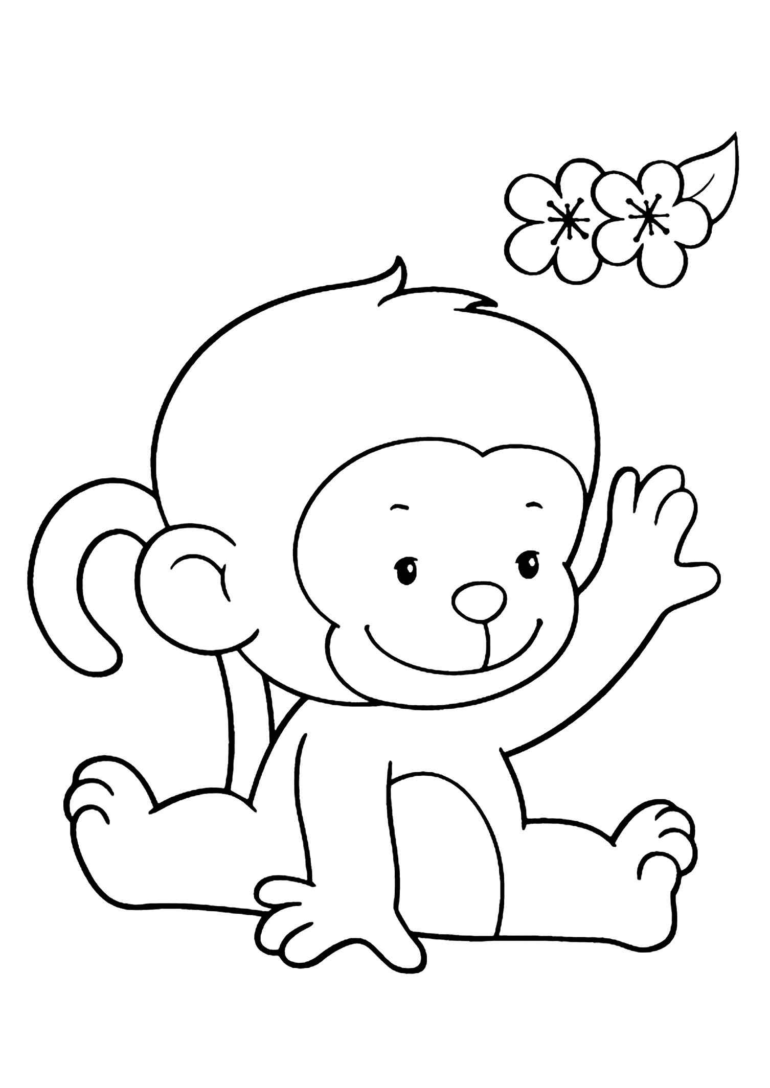 Amazing Monkey For Kids To Print Coloring Page