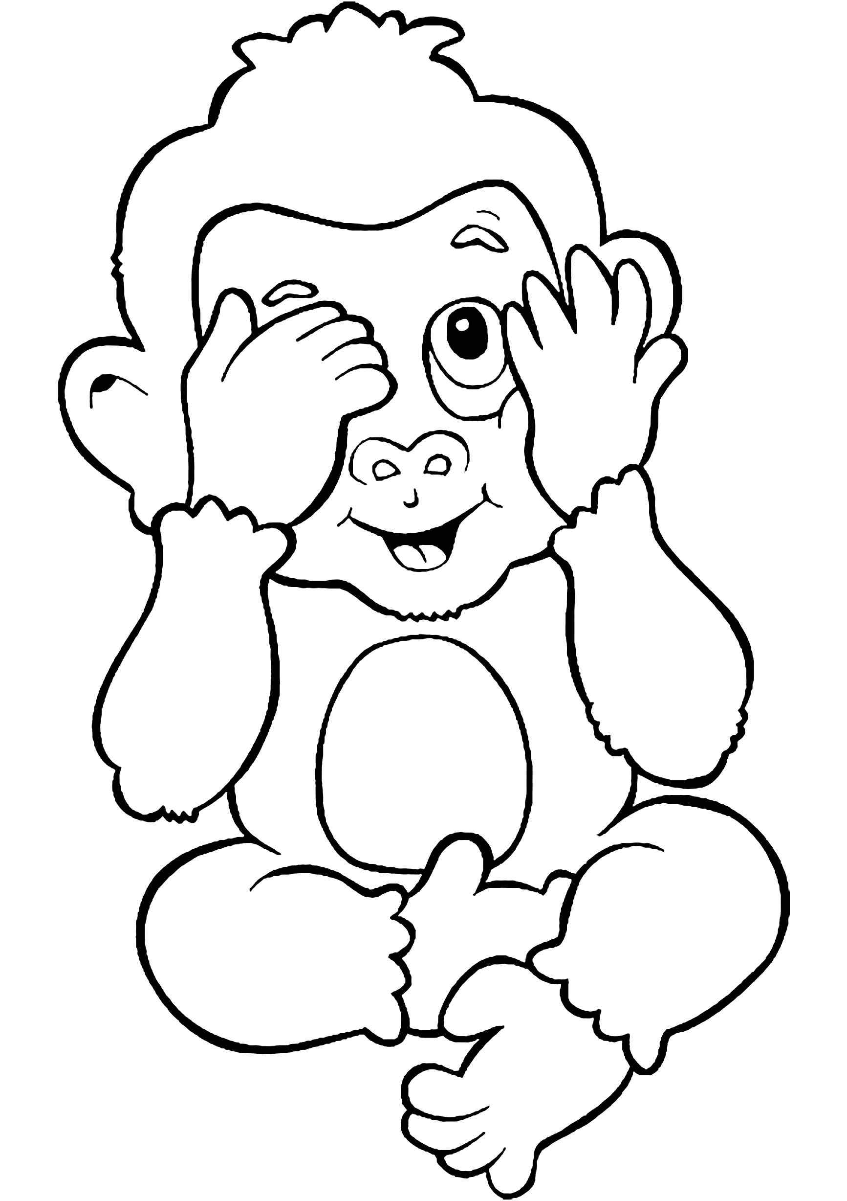 Nice Monkey For Kids To Print Coloring Page