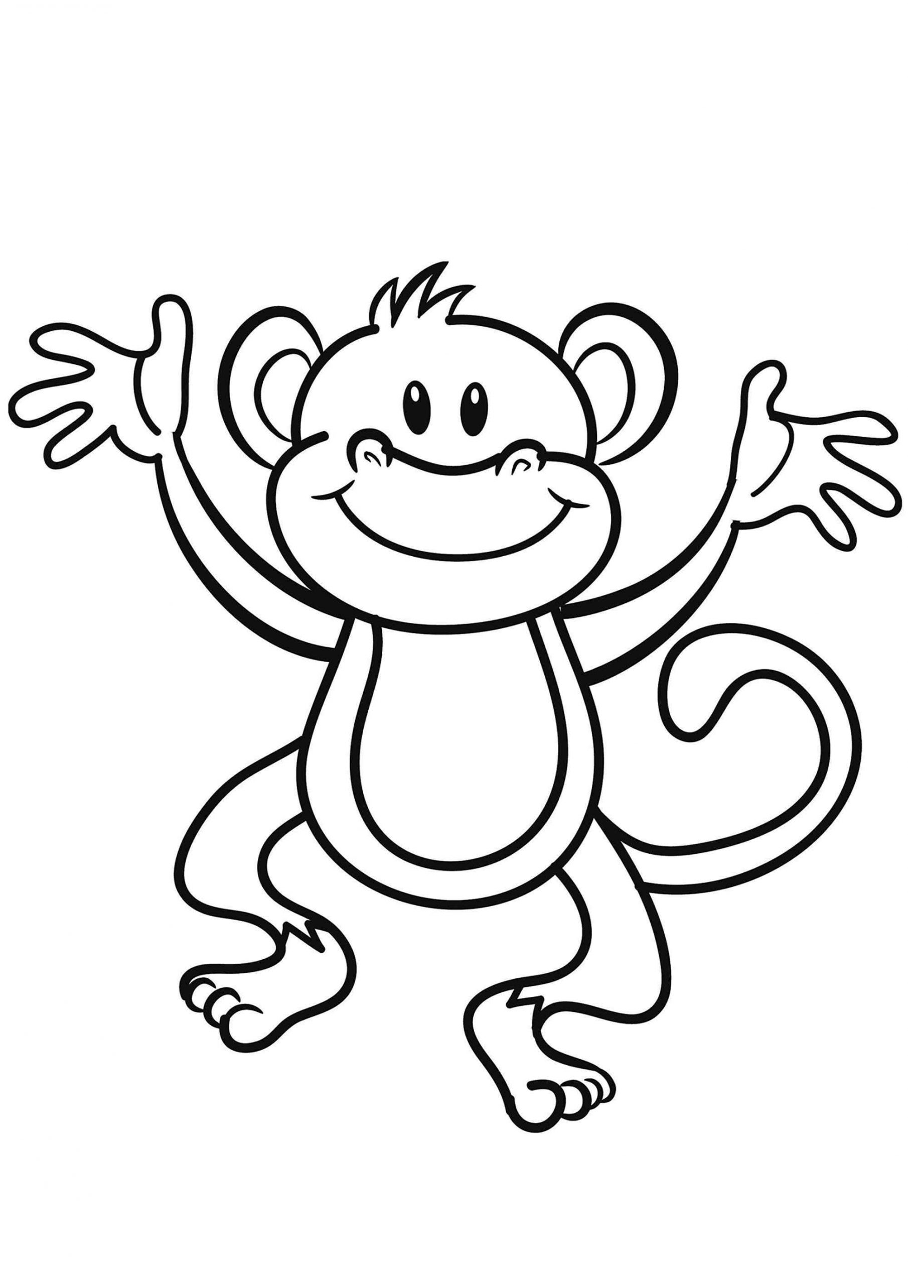 Amazing Monkey For Kids Coloring Page