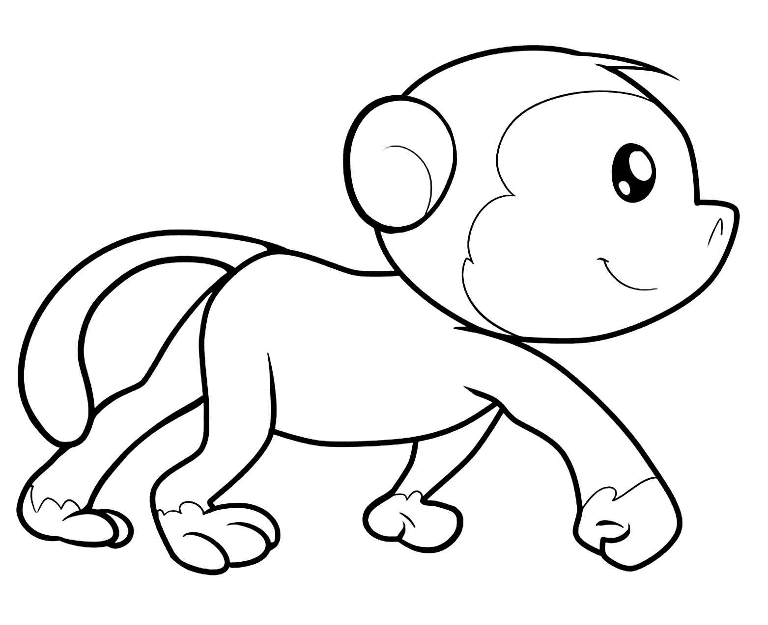 Simple monkey Coloring Page
