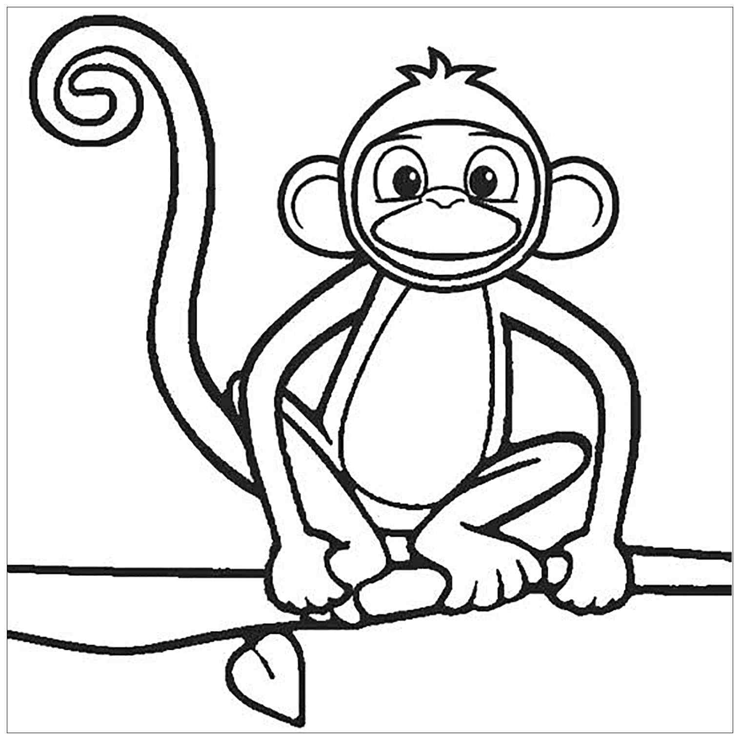 New Monkeys To Print For Kids Coloring Page