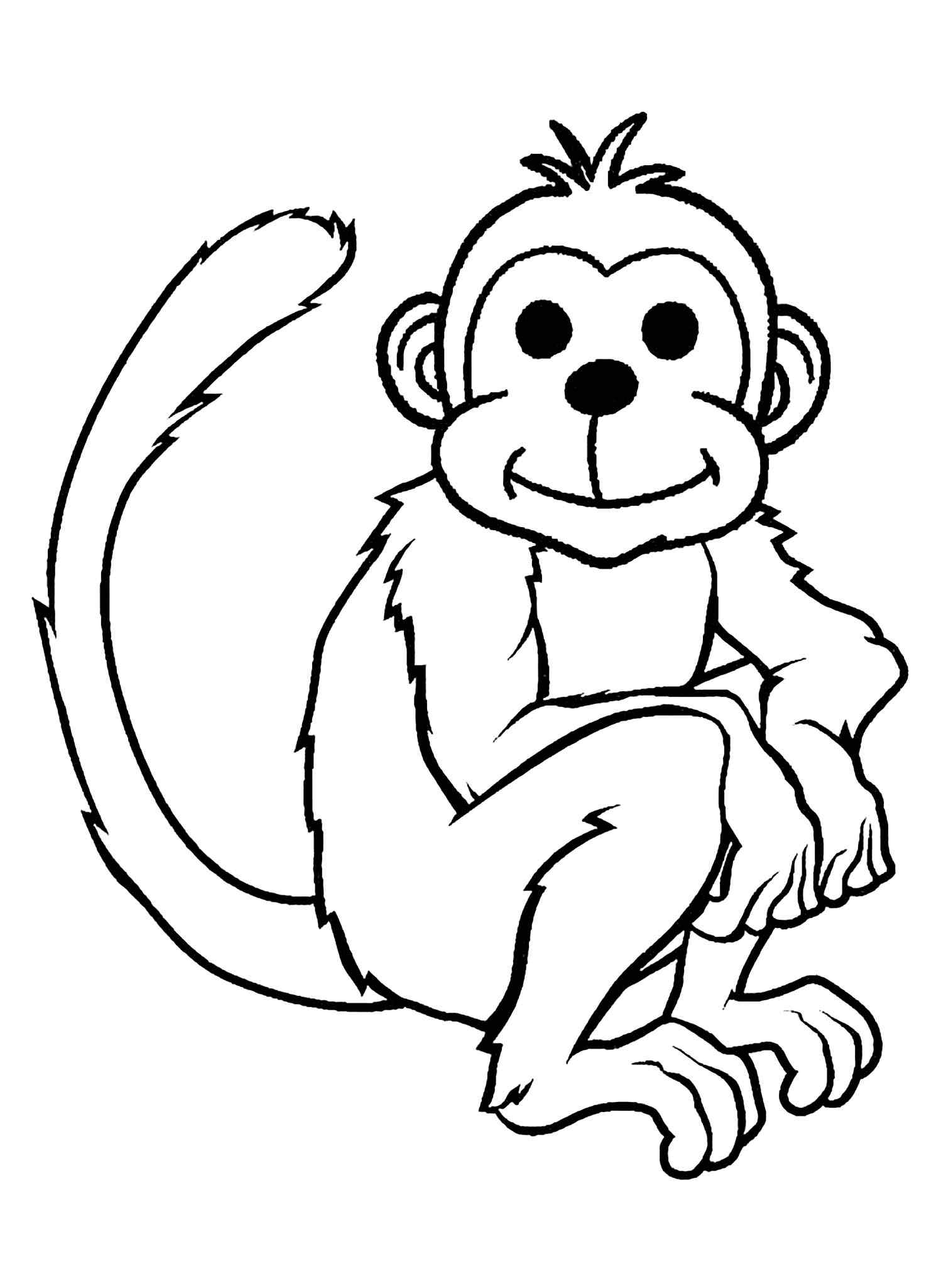 New Printable Monkeys Coloring Page