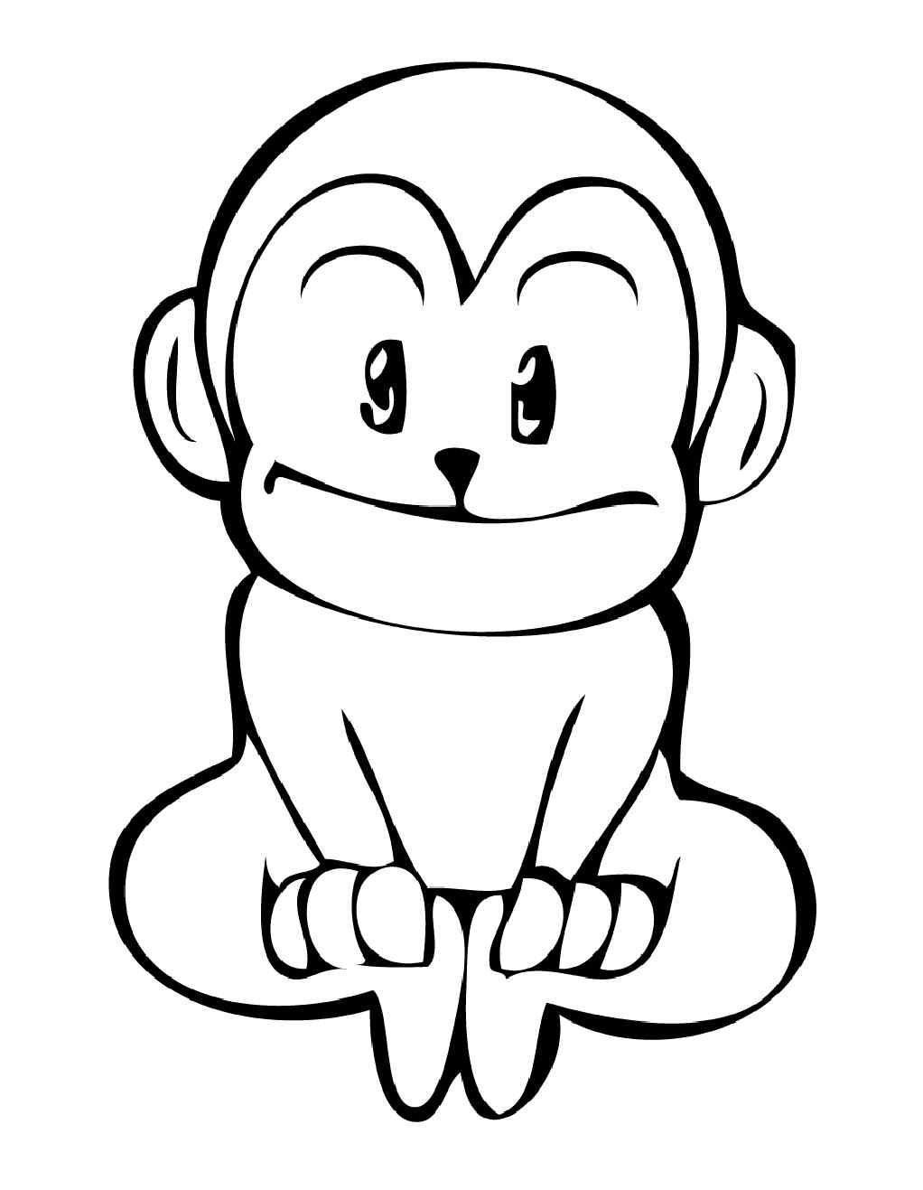 Cute Little Monkeys Coloring Page