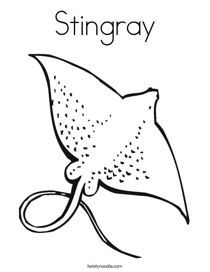 Cute Starfish Stingray Coloring Page