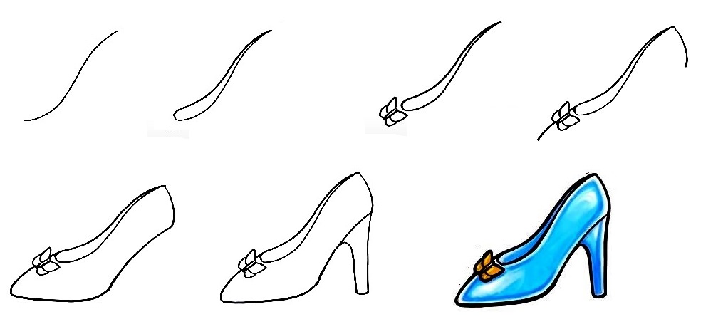 how to draw  High Heel Shoe