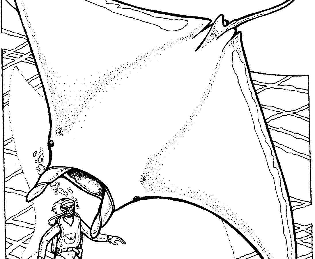Huge Stingray Coloring Page