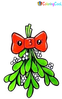 How To Drawing A Mistletoe – The Details Instructions Coloring Page