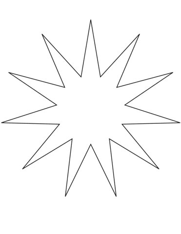 11 Point Star To Printable Coloring Page
