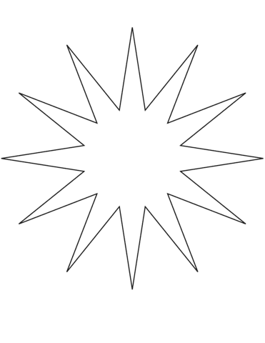 12 Point Star Free Printable Coloring Page