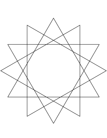 12 Point Star Free Coloring Page