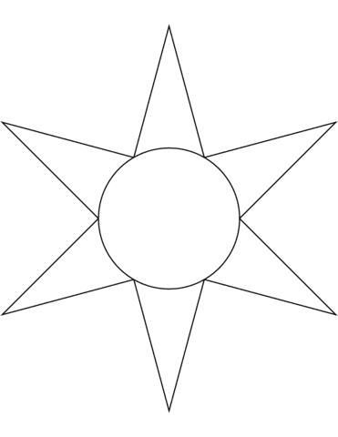 6 Pointed Star Free Printable Coloring Page