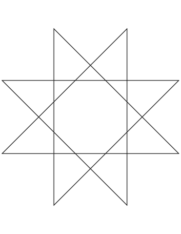 8 Point Star Free Coloring Page