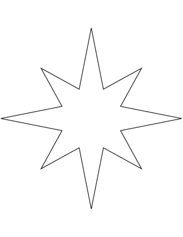 8 Points Star For Children Coloring Page