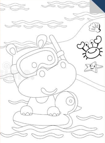 Swimming Picture in the summer Coloring Page