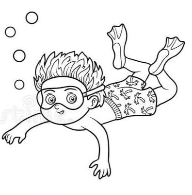 Free Printable Swimming For Kids Coloring Page